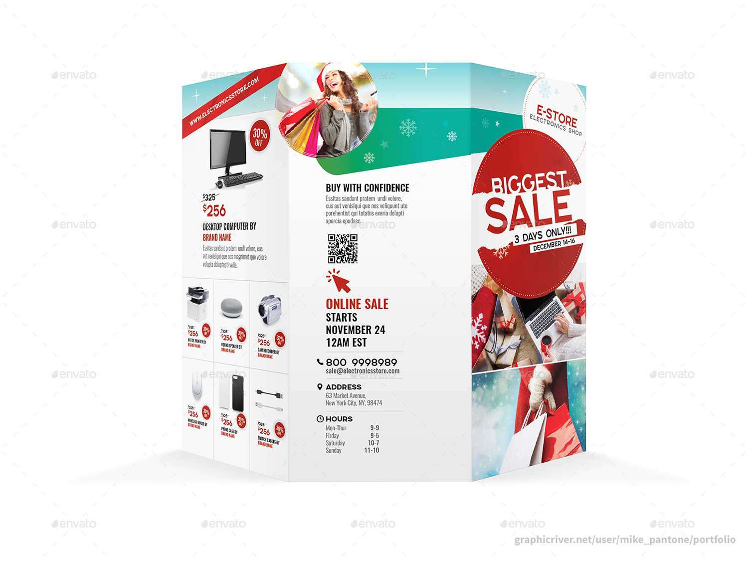 Christmas Sale 2018 Trifold Brochure, Print Templates GraphicRiver